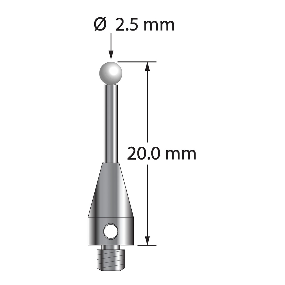 Q-Mark TM3-2520-TX-Z M3 XXT 2,5 мм с наконечником из циркония, цилиндрический стилус, L 20,0 мм, EWL 11 мм