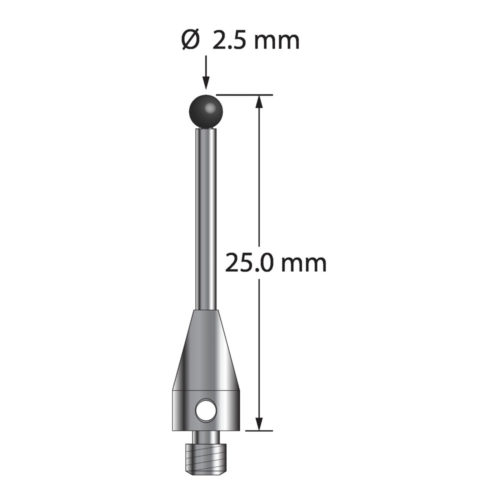 Q-Mark TM3-2525-TX-SN M3 XXT 2,5 мм с наконечником из нитрида кремния, цилиндрический стилус, L 25,0 мм, EWL 16 мм