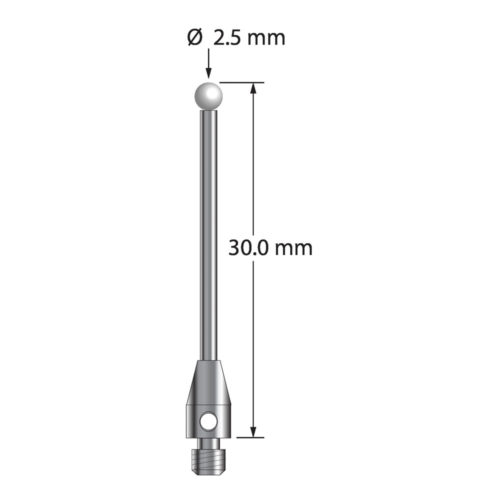Q-Mark TM3-2530-Z M3 2,5 мм с наконечником из циркония, цилиндрический стилус, L 30,0 мм, EWL 23 мм