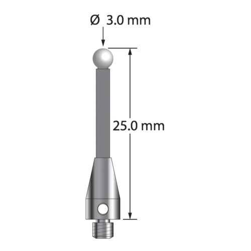 Q-Mark TM3-3025-TX-Z M3 XXT 3 мм, наконечник из циркония, цилиндрический стилус, L 25,0 мм, EWL 16 мм