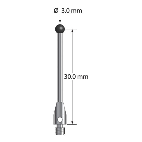 Q-Mark TM3-3031-5-DS1-5-SN M3 3 мм, наконечник из нитрида кремния, цилиндрический стилус, L 31,5 мм, EWL 24,5 мм