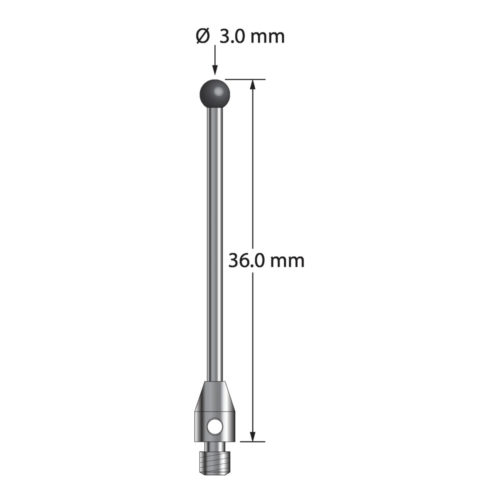Q-Mark TM3-3036-DS1-5-SN M3 3 мм, наконечник из нитрида кремния, цилиндрический стилус, L 36,0 мм, EWL 30 мм
