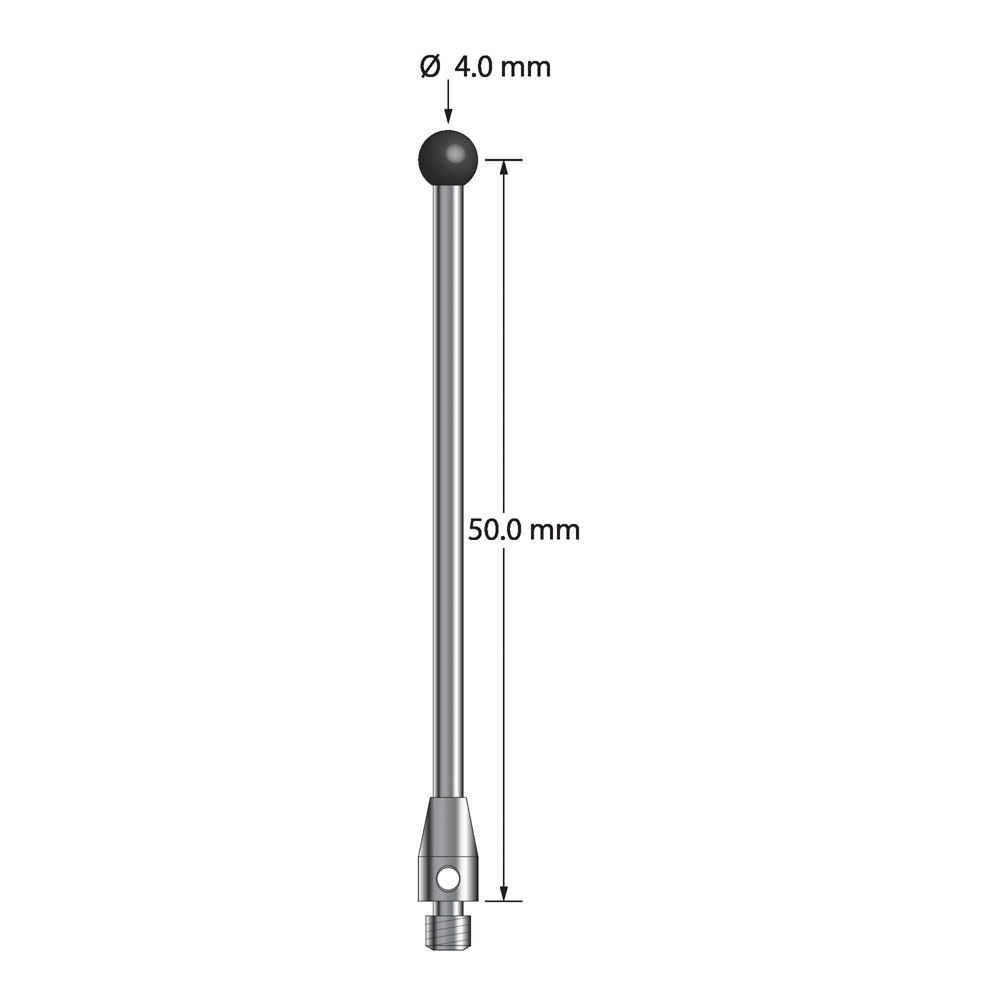 Q-Mark TM3-4052-SN M3 4 мм с наконечником из нитрида кремния, прямой стилус, L 52,0 мм, EWL 45 мм