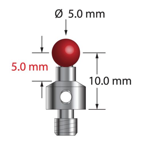 Q-Mark TM4-5012-5-S M4 5 мм с рубиновым наконечником, прямой стилус, L 12,5 мм, EWL 7,5 мм