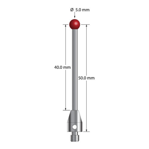 Q-Mark TM4-5052-5 M4 5 мм с рубиновым наконечником, прямой стилус, L 52,5 мм, EWL 42,5 мм