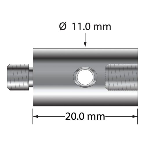 Q-Mark VM5-12-20-A Внешняя часть M5, диаметр 11,0 мм из твердого алюминия, со стальным вкладышем внутри отверстия под ключ