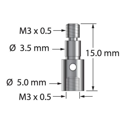 Q-Mark XXT-M3-CS Зажимной винт M3, титан, внутренний диаметр с резьбой M3. Используется для сборки других деталей XXT