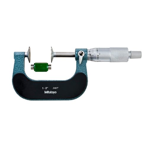 Mitutoyo 123-126 Дисковый микрометр 1-2 фута Диапазон 0,001 фута с храповым упором