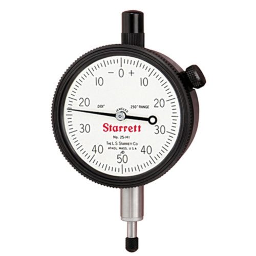 Циферблатный индикатор Starrett 25-145J Диапазон 0,125 дюйма 2-1-4 дюйма Белый циферблат 0-25-0 Циферблат 0,001 дюйма Градиент