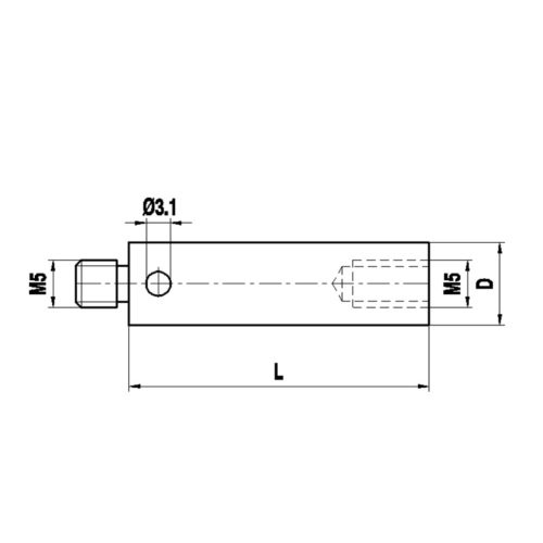 Renishaw A-5555-0131 Алюминиевый удлинитель щупа M5, длина 120 мм, глубина 11 мм, для приложений Zeiss