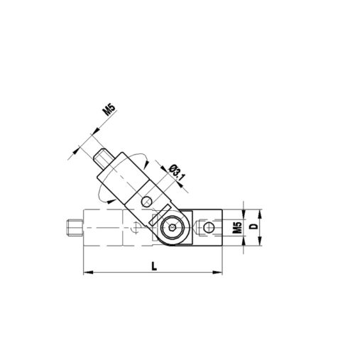 Renishaw A-5555-1093 Титановый поворотный кулак M5, диапазон поворота 360°, 19 г, для приложений Zeiss