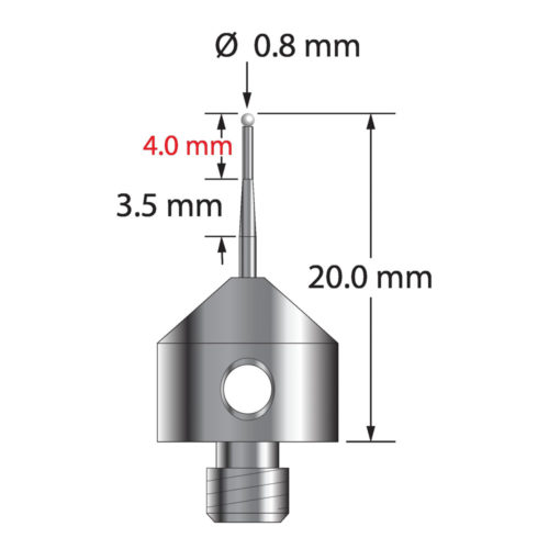 Q-Mark AFG-0820-TZ M5 0,8 мм с наконечником из циркония, цилиндрический стилус, L 20,0 мм, EWL 10 мм