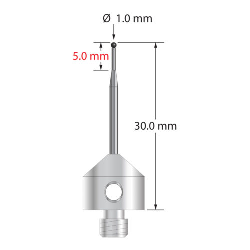 Q-Mark AFG-1030-SN M5 1 мм, наконечник из нитрида кремния, цилиндрический стилус, L 30,0 мм, EWL 20 мм