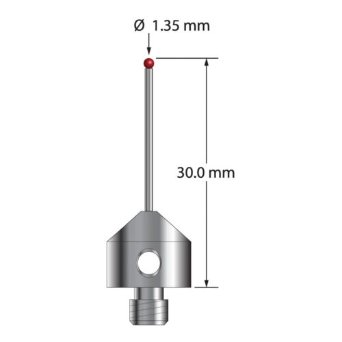 Q-Mark AFG-1330 M5 1,35 мм Рубиновый наконечник, Цилиндрический стилус, L 30,0 мм, EWL 20 мм