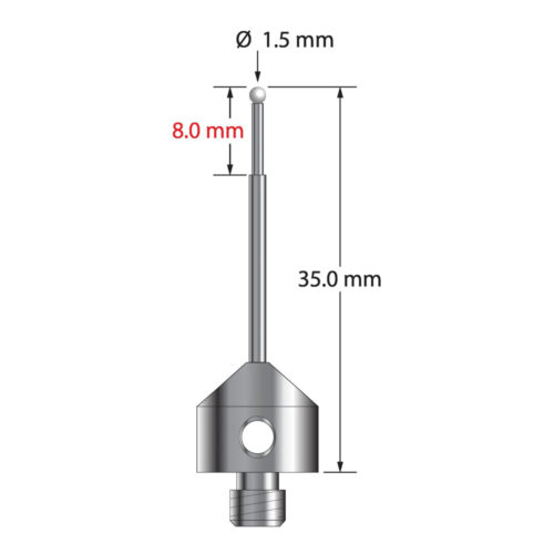 Q-Mark AFG-1535-Z M5 1,5 мм с наконечником из циркония, ступенчатая игла, L 35,0 мм, EWL 25 мм