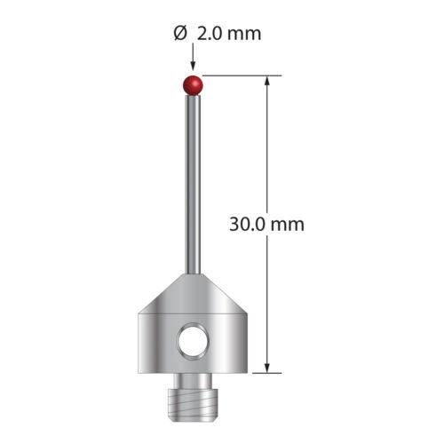Q-Mark AFG-2030-L M5 2 мм Рубиновый наконечник, Цилиндрический стилус, L 30,0 мм, EWL 20 мм