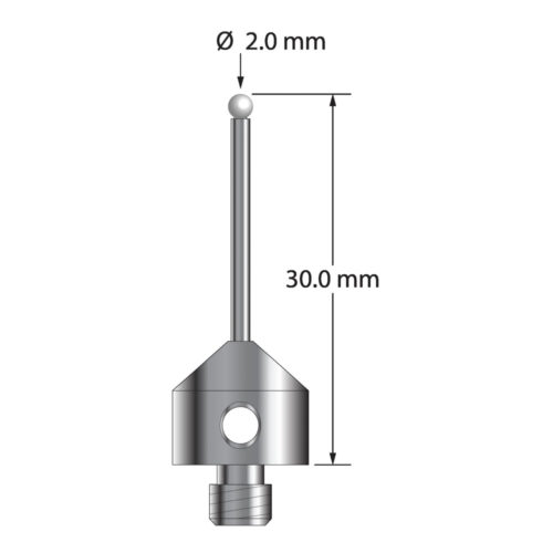 Q-Mark AFG-2030-LZ M5 2 мм, наконечник из диоксида циркония, цилиндрический стилус, L 30,0 мм, EWL 20 мм
