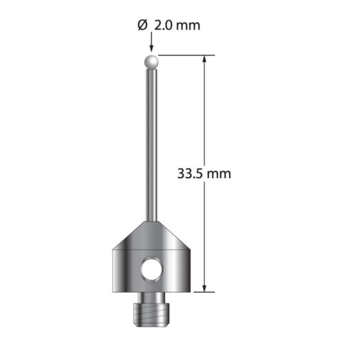 Q-Mark AFG-2033-5-Z M5 2 мм, наконечник из диоксида циркония, цилиндрический стилус, L 33,5 мм, EWL 23,5 мм
