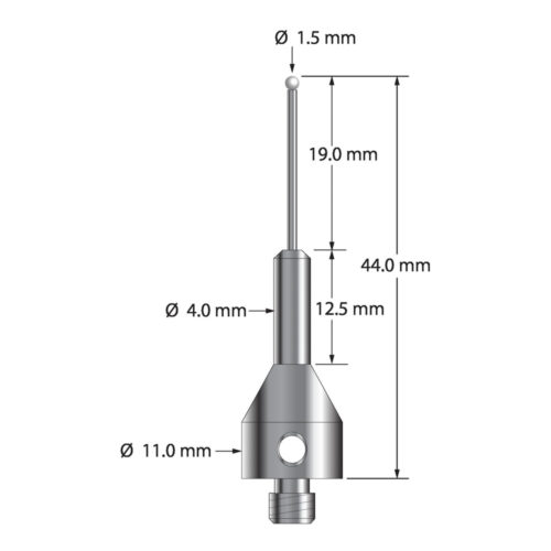 Q-Mark ARG-1544-Z M5 1,5 мм с наконечником из циркония, цилиндрический стилус, L 44,0 мм, EWL 19 мм