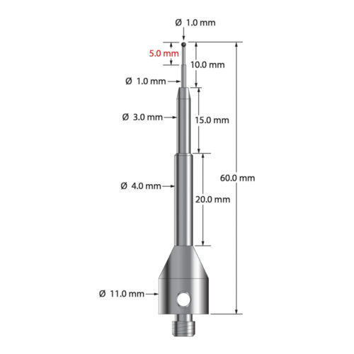 Q-Mark ASG-1060-SN M5 1 мм с наконечником из нитрида кремния, ступенчатый стилус, L 60,0 мм, EWL 10 мм