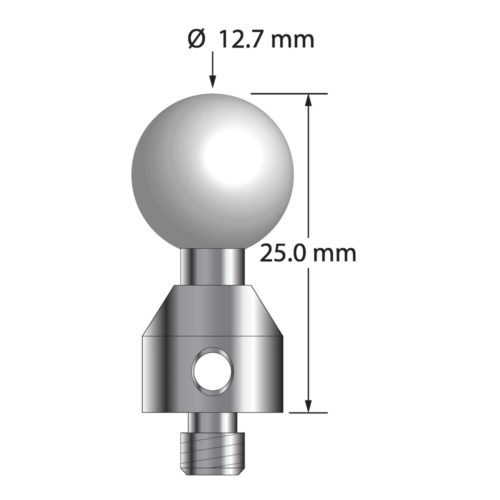Q-Mark ATG-12725 M5 12,7 мм, керамический наконечник, цилиндрический стилус, L 25,0 мм, EWL 15 мм