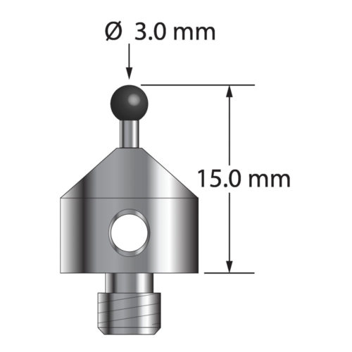 Q-Mark ATG-3015-SN M5 3 мм, наконечник из нитрида кремния, цилиндрический стилус, L 15,0 мм, EWL 5 мм