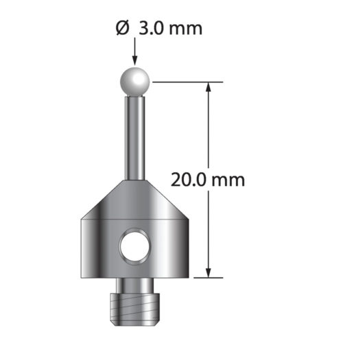 Q-Mark ATG-3021-5-Z M5 3 мм, наконечник из диоксида циркония, цилиндрический стилус, L 21,5 мм, EWL 11,5 мм