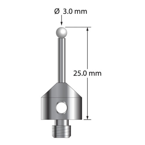 Q-Mark ATG-3025-DS2-Z M5 3 мм, наконечник из диоксида циркония, цилиндрический стилус, L 25,0 мм, EWL 15 мм