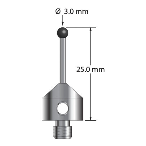 Q-Mark ATG-3025-L-SN M5 3 мм, наконечник из нитрида кремния, цилиндрический стилус, L 25,0 мм, EWL 15 мм