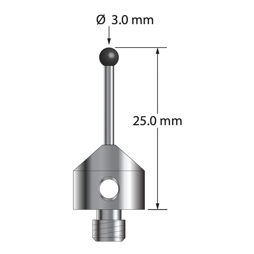 Q-Mark ATG-3025-SN M5 3 мм, наконечник из нитрида кремния, цилиндрический стилус, L 25,0 мм, EWL 15 мм