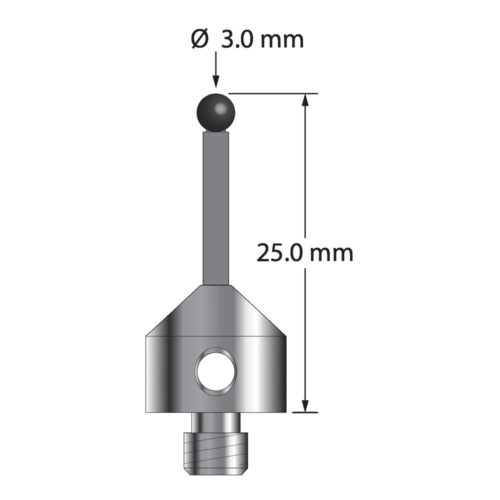 Q-Mark ATG-3025-TX-SN M5 3 мм, наконечник из нитрида кремния, цилиндрический стилус, L 25,0 мм, EWL 15 мм