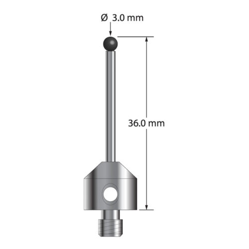 Q-Mark ATG-3036-SN M5 3 мм со стальным наконечником, цилиндрический стилус, L 36,0 мм, EWL 26 мм