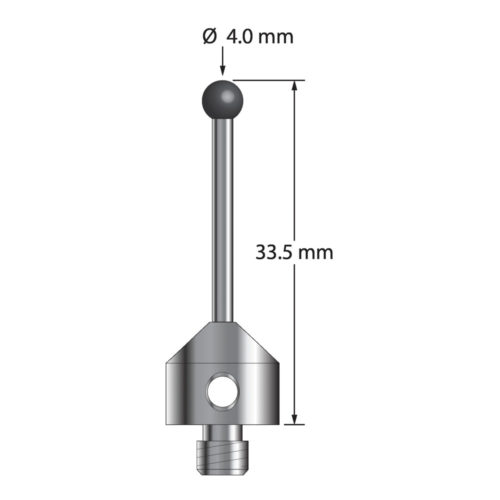 Q-Mark ATG-4033-5-SN M5 4 мм, рубиновый наконечник, прямой стилус, L 33,5 мм, EWL 23,5 мм