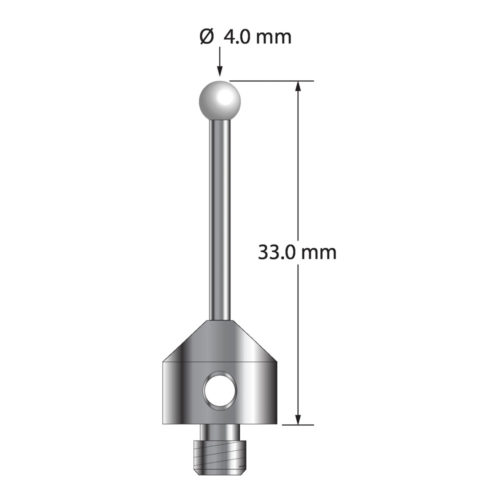 Q-Mark ATG-4033-Z M5 4 мм с наконечником из циркония, цилиндрический стилус, L 33,0 мм, EWL 23 мм