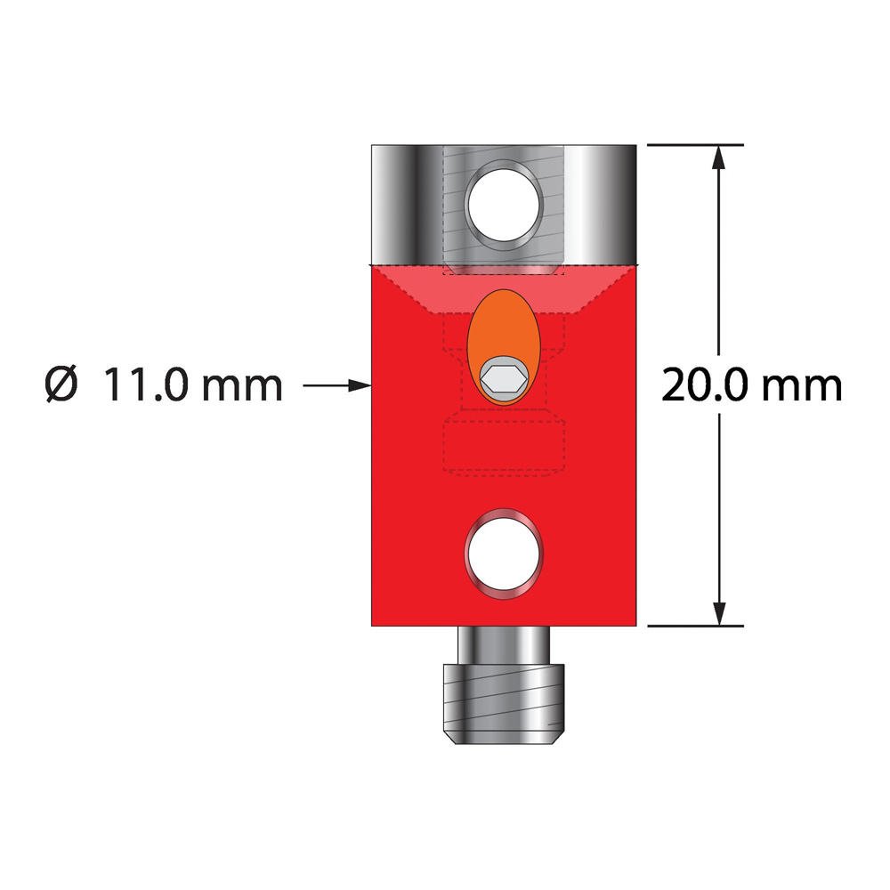 Поворотный адаптер Q-Mark RAP-11PF-20 M5, серия Pro Fit. диаметр 11,0 мм x длина 20,0 мм