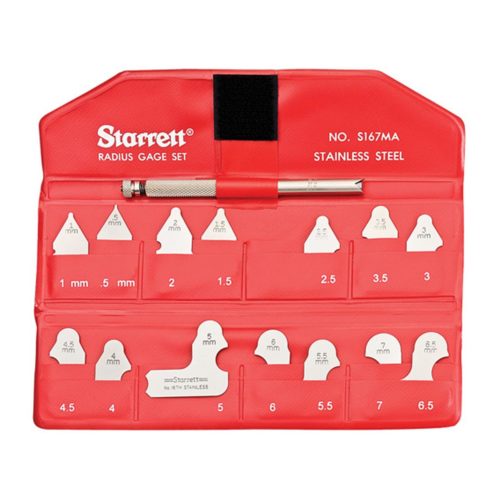 Набор из 14 измерительных приборов Starrett S167MAHZ с держателем радиусов 0,5-7 мм