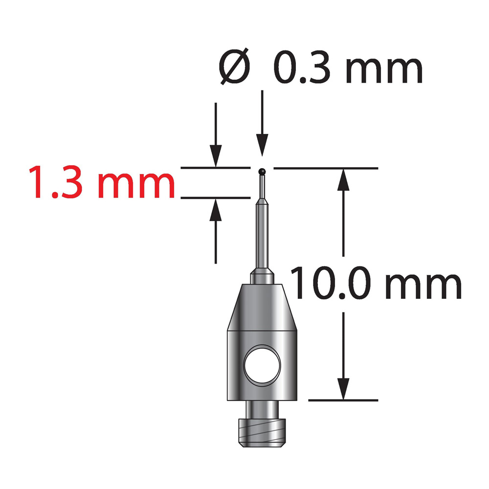Q-Mark TM2-0310-C M2 0,3 мм с наконечником из карбида вольфрама, ступенчатый стилус, L 10,0 мм, EWL 5 мм