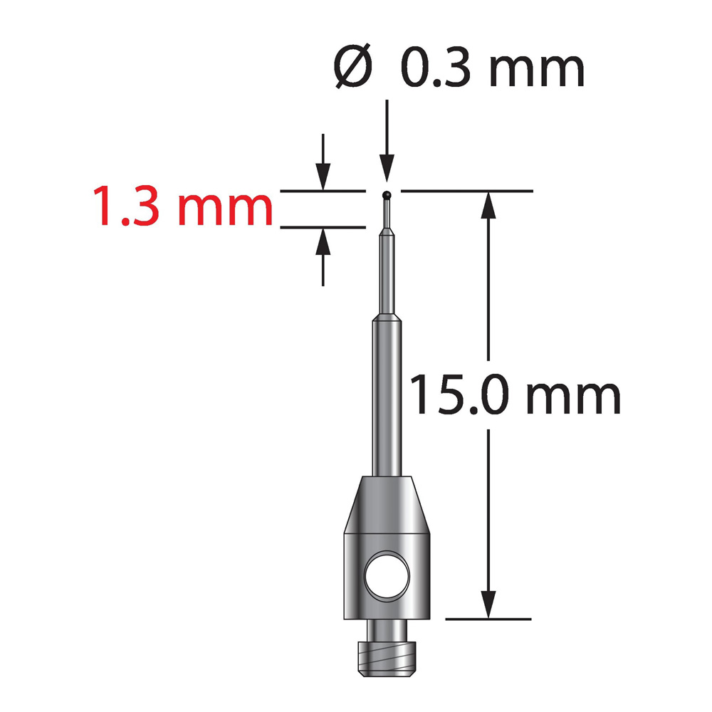 Q-Mark TM2-0315-C M2 0,3 мм с наконечником из карбида вольфрама, ступенчатая игла, L 15,0 мм, EWL 10 мм