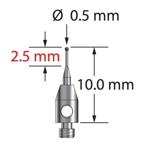 Q-Mark TM2-0510-SN M2 0,5 мм, наконечник из нитрида кремния, цилиндрический стилус, L 10,0 мм, EWL 5 мм