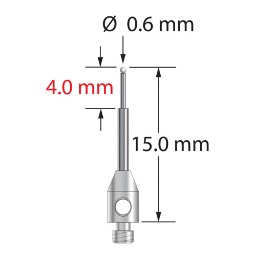 Q-Mark TM2-0615-Z-1 M2 0,6 мм с наконечником из циркония, ступенчатая игла, L 15,0 мм, EWL 10 мм