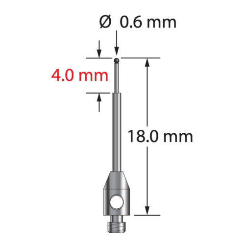 Q-Mark TM2-0618-SN M2 0,6 мм с наконечником из нитрида кремния, ступенчатый стилус, L 18,0 мм, EWL 13 мм
