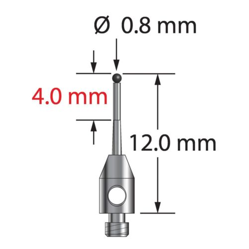 Q-Mark TM2-0812-T-SN M2 0,8 мм, наконечник из нитрида кремния, цилиндрический стилус, L 12,0 мм, EWL 7 мм