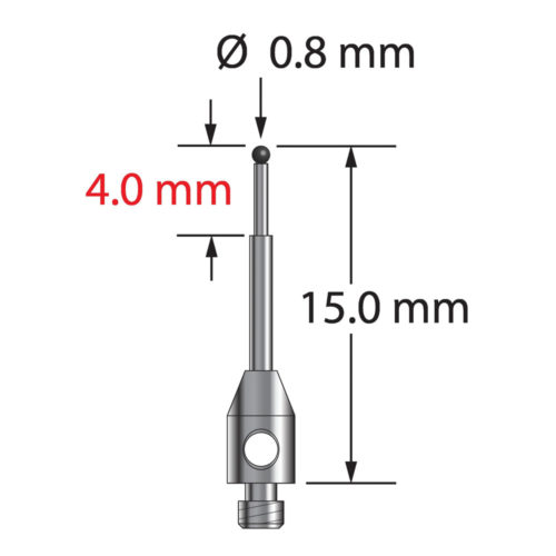 Q-Mark TM2-0815-SN M2 0,8 мм с наконечником из нитрида кремния, ступенчатый стилус, L 15,0 мм, EWL 10 мм