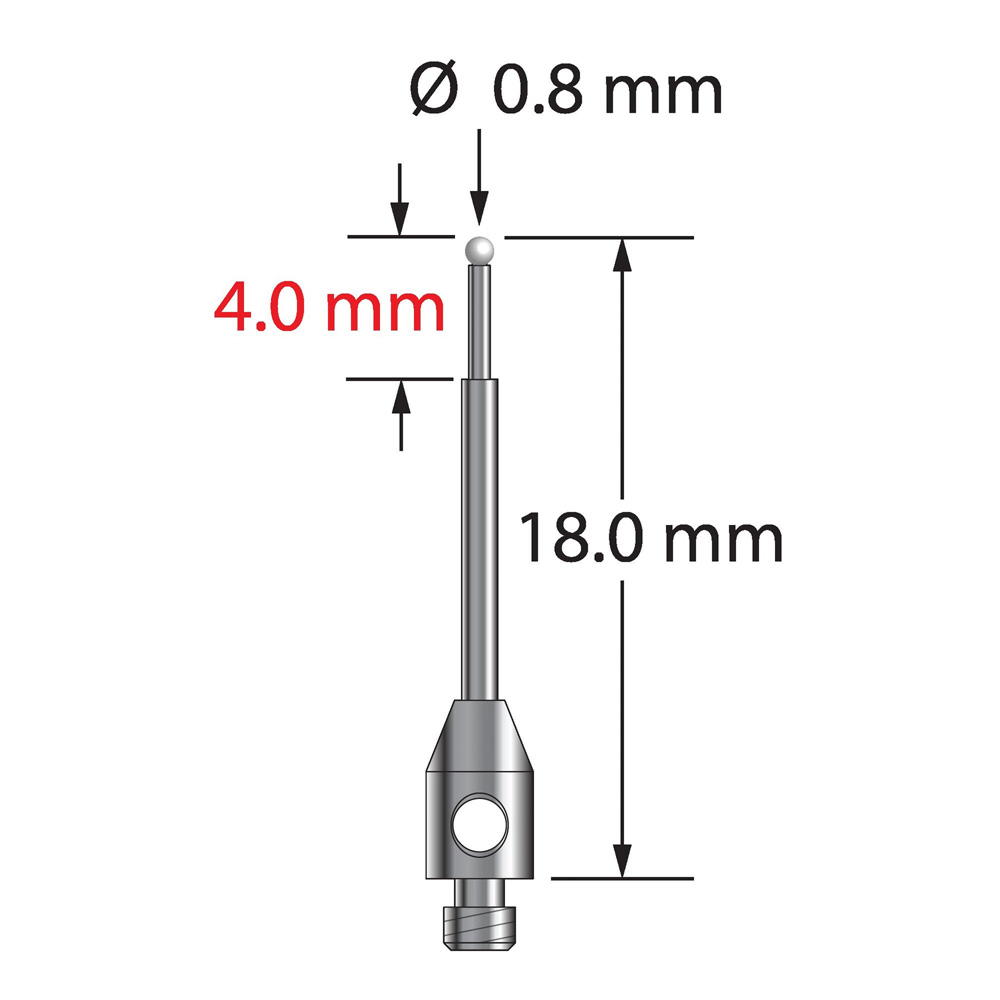 Q-Mark TM2-0818-Z M2 0,8 мм с наконечником из циркония, ступенчатая игла, L 18,0 мм, EWL 13 мм