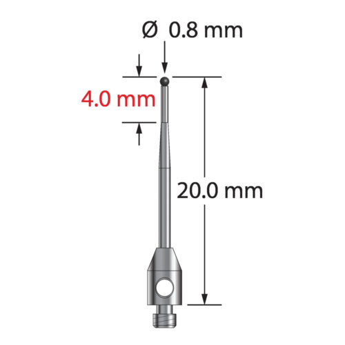 Q-Mark TM2-0820-T-SN M2 0,8 мм с наконечником из нитрида кремния, цилиндрический стилус, L 20,0 мм, EWL 15 мм