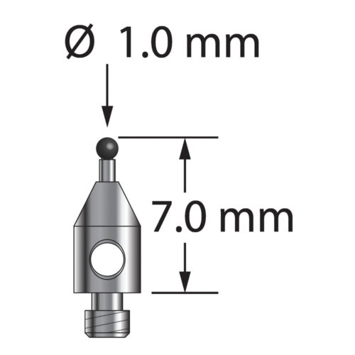Q-Mark TM2-1007-DS-7-SN M2 1 мм, наконечник из нитрида кремния, цилиндрический стилус, L 7,0 мм, EWL 2 мм