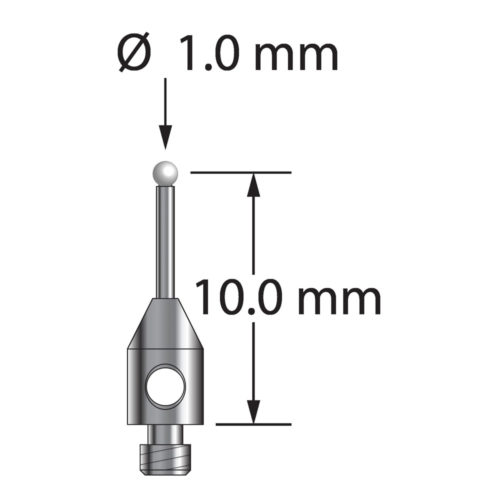 Q-Mark TM2-1010-5-DS-7-Z M2 1 мм, наконечник из циркония, цилиндрический стилус, L 10,5 мм, EWL 5,5 мм