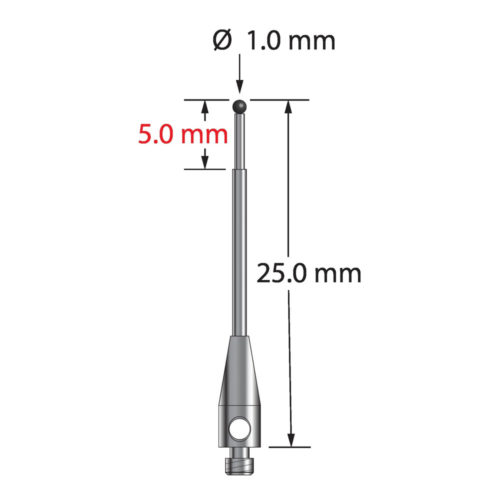 Q-Mark TM2-1025-SN M2 1 мм, наконечник из нитрида кремния, ступенчатый стилус, L 25,0 мм, EWL 17 мм