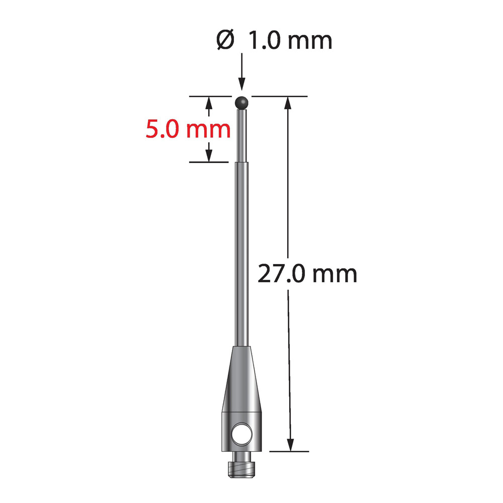 Q-Mark TM2-1027-SN M2 1 мм, наконечник из нитрида кремния, ступенчатый стилус, L 27,0 мм, EWL 19 мм