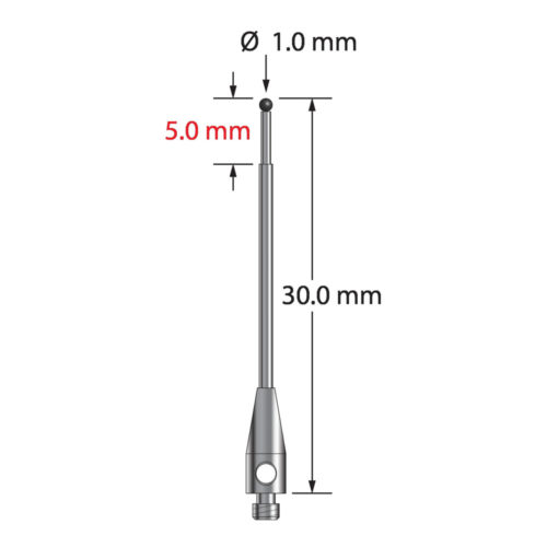 Q-Mark TM2-1030-SN M2 1 мм, наконечник из нитрида кремния, ступенчатый стилус, L 30,0 мм, EWL 22 мм